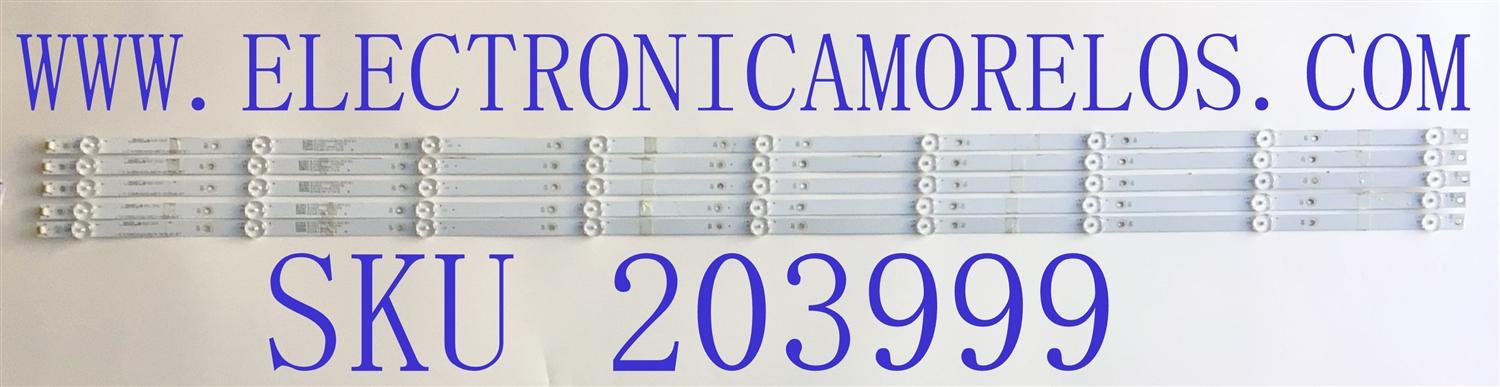KIT DE LED'D PARA TV INSIGNIA (5 PIEZAS) / NUMERO DE PARTE LB-DM3030-GJBBY555X9BB19-2-T / 210BZ09D0B33LBMCBX / 55BB19-1-CKD / 29T2T35HEJ7N / 29T2T35HEJ7N / 44T4T36GELAN / MODELO NS-55DF710NA21